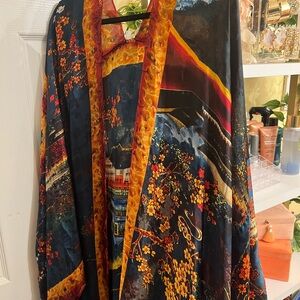 Elegant Multicolor Kimono Robe